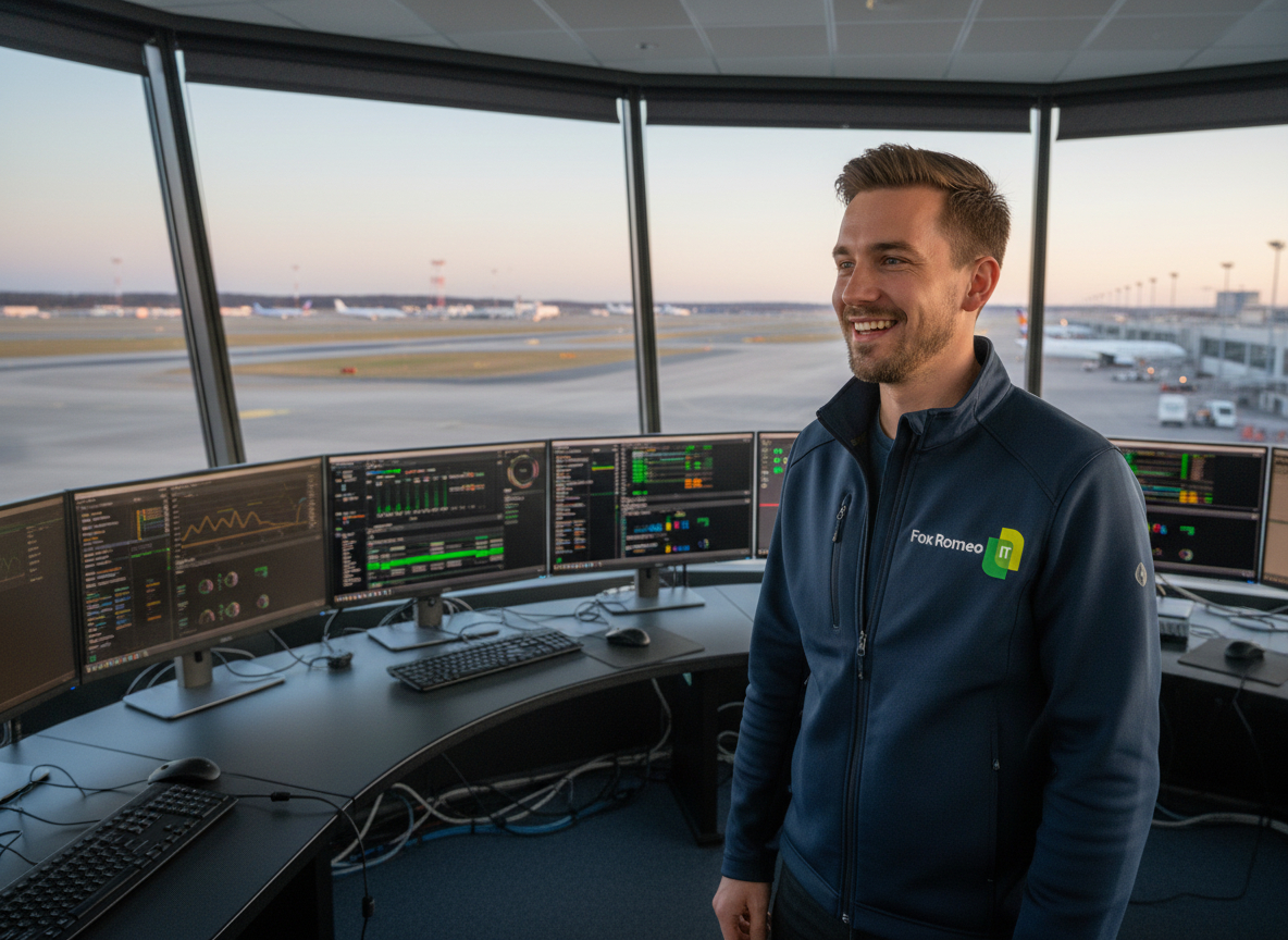 Proaktives 24/7 Monitoring der IT-Systeme im Fox Romeo Cockpit.