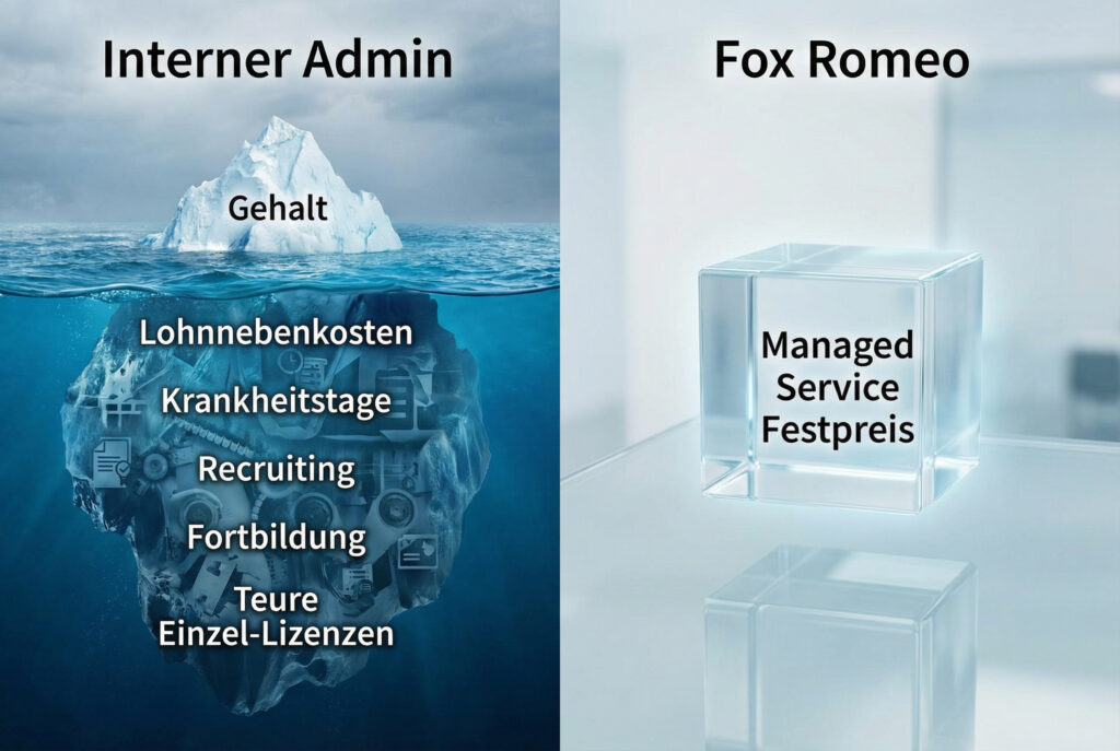 Vergleich Kosten interner Admin vs Managed Service Desk